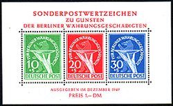 Block 1 postfrisch geprüft 