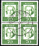 MiNr 210 4er-Block gestempelt + geprüft